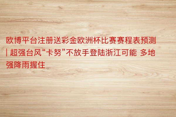 欧博平台注册送彩金欧洲杯比赛赛程表预测 | 超强台风“卡努”不放手登陆浙江可能 多地强降雨握住